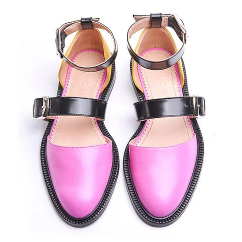 New Fashion Trends Outfits Low Heel Shallow Buckle Sandals