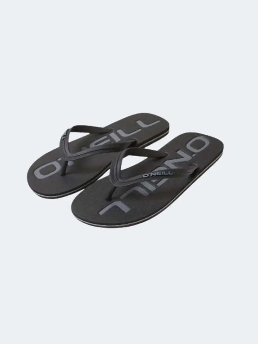 O&#39;Neill Profile Logo Men Beach Slippers Black Out