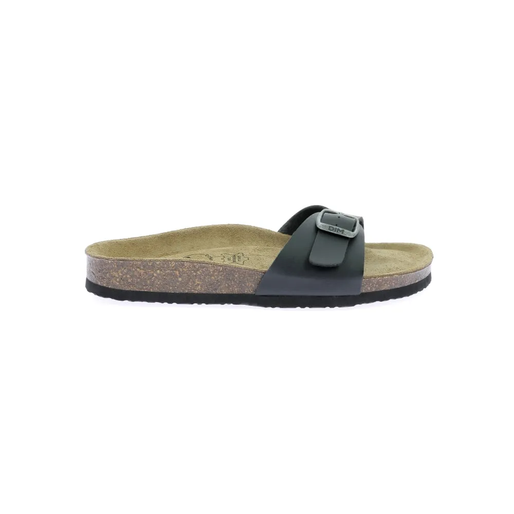 Paire de mules noire en cuir et liège