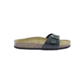 Paire de mules noire en cuir et liège