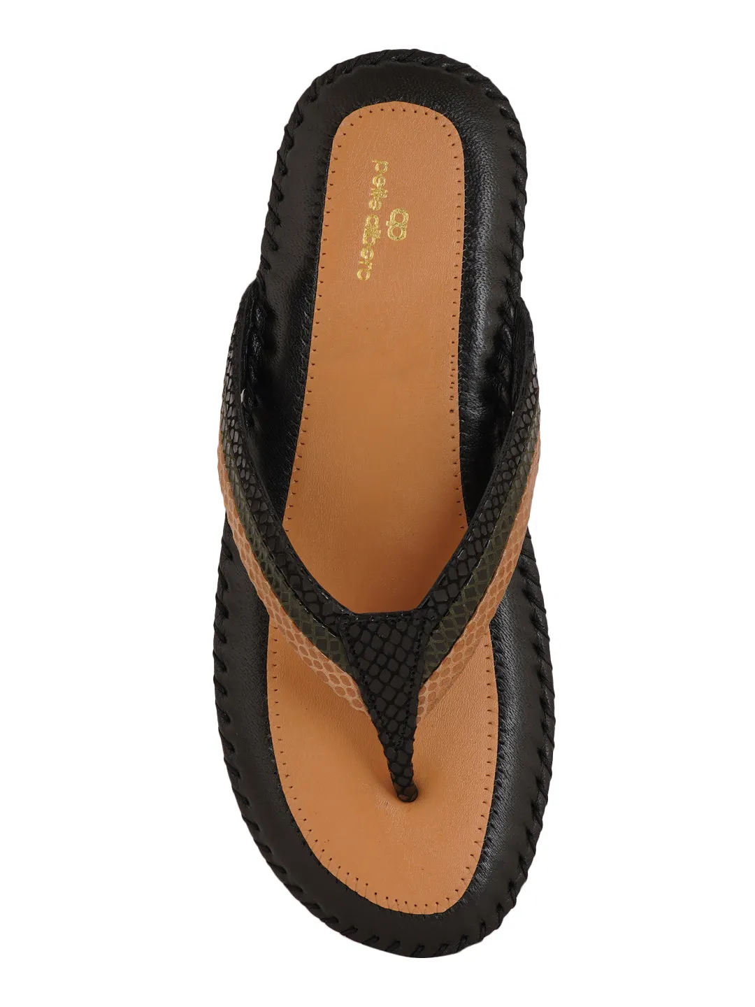 Pelle Albero Black Women comfortable  Slippers