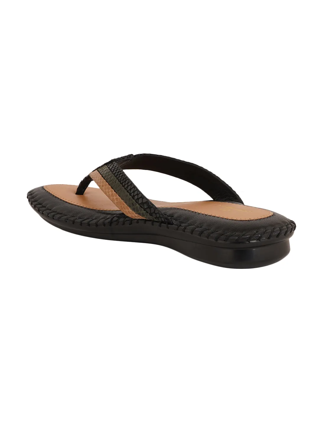 Pelle Albero Black Women comfortable  Slippers