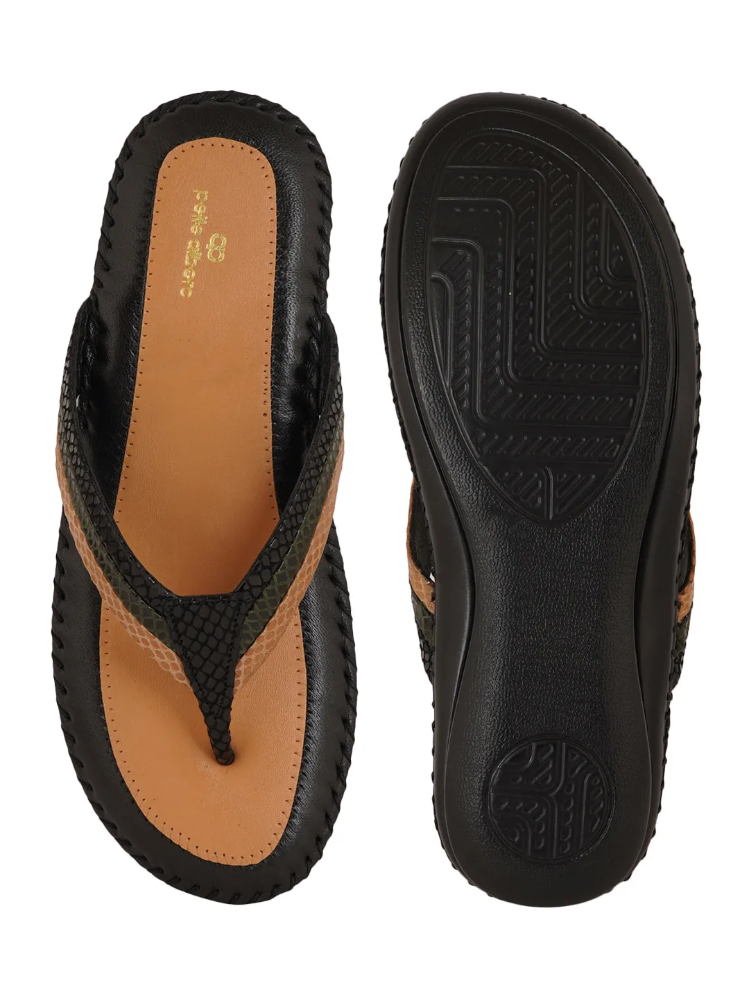 Pelle Albero Black Women comfortable  Slippers