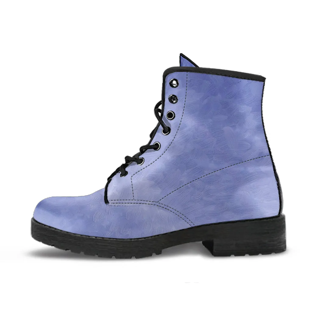 Purple Boots - Purple Pattern | Combat Boots, Boho Shoes, Handmade Lace Up Boots, Vegan Leather Lace Up Boots Women, 90s Boots, 2000s Boots