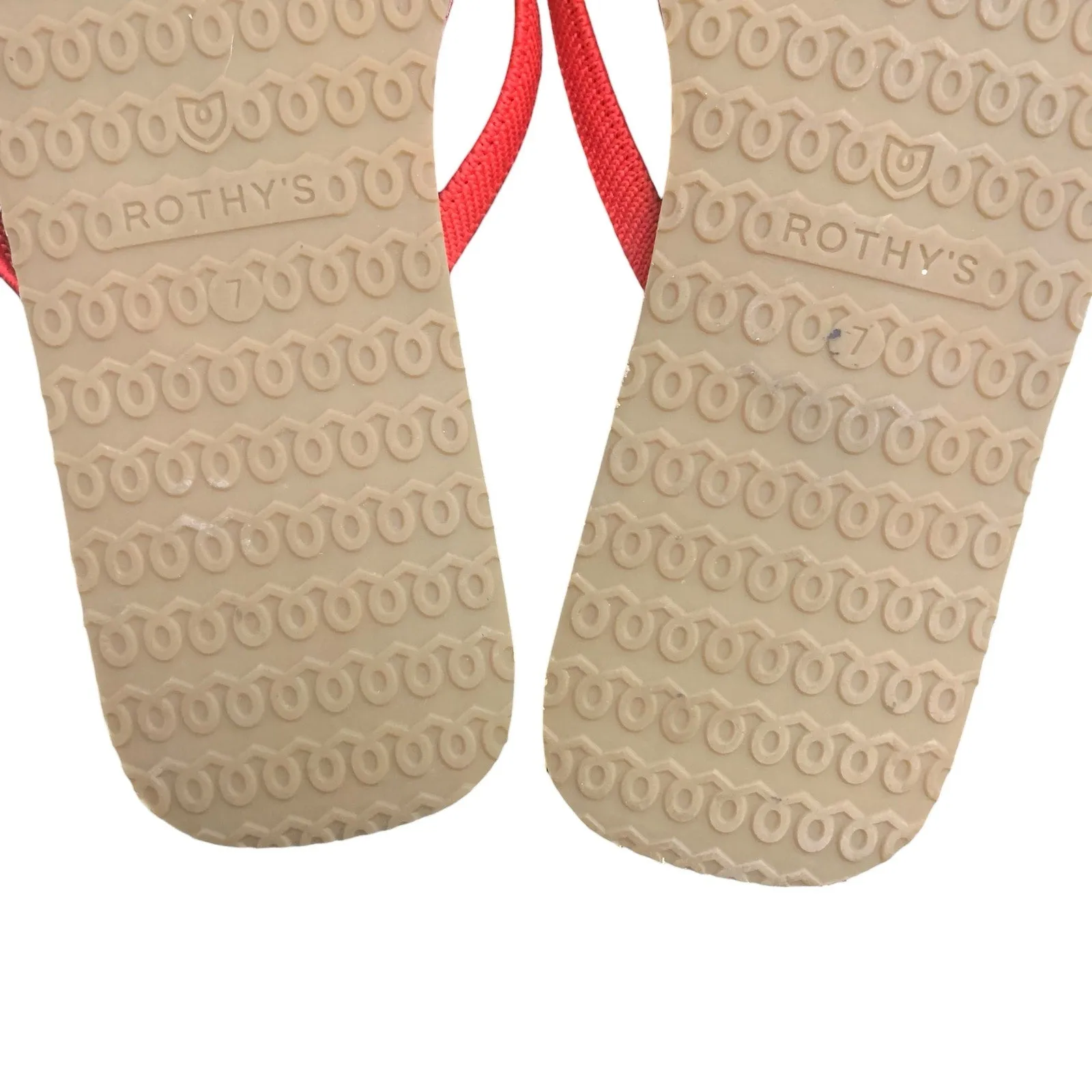 Rothy's Red Firecracker Flip Flop SZ 7
