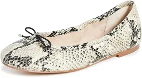Sam Edelman Felicia Slip-On Rounded Toe Flexible Ballet Flat Black Nude Snake