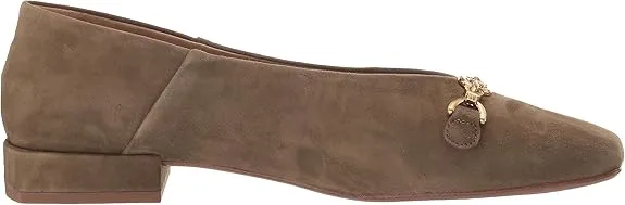Sam Edelman Kimmi Olive Branch Squared Toe Block Heeled Slip On Ballet Flats