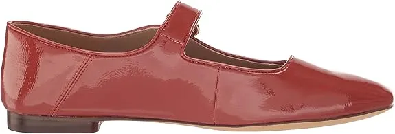 Sam Edelman Michaela Dark Auburn Rust Mary Jane Ankle Strap Squared Toe Flats