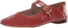 Sam Edelman Michaela Dark Auburn Rust Mary Jane Ankle Strap Squared Toe Flats