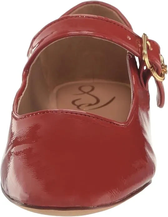 Sam Edelman Michaela Dark Auburn Rust Mary Jane Ankle Strap Squared Toe Flats