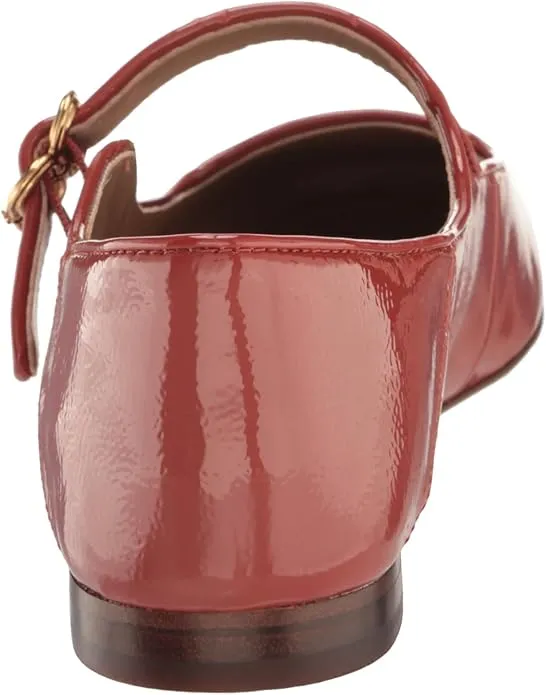Sam Edelman Michaela Dark Auburn Rust Mary Jane Ankle Strap Squared Toe Flats