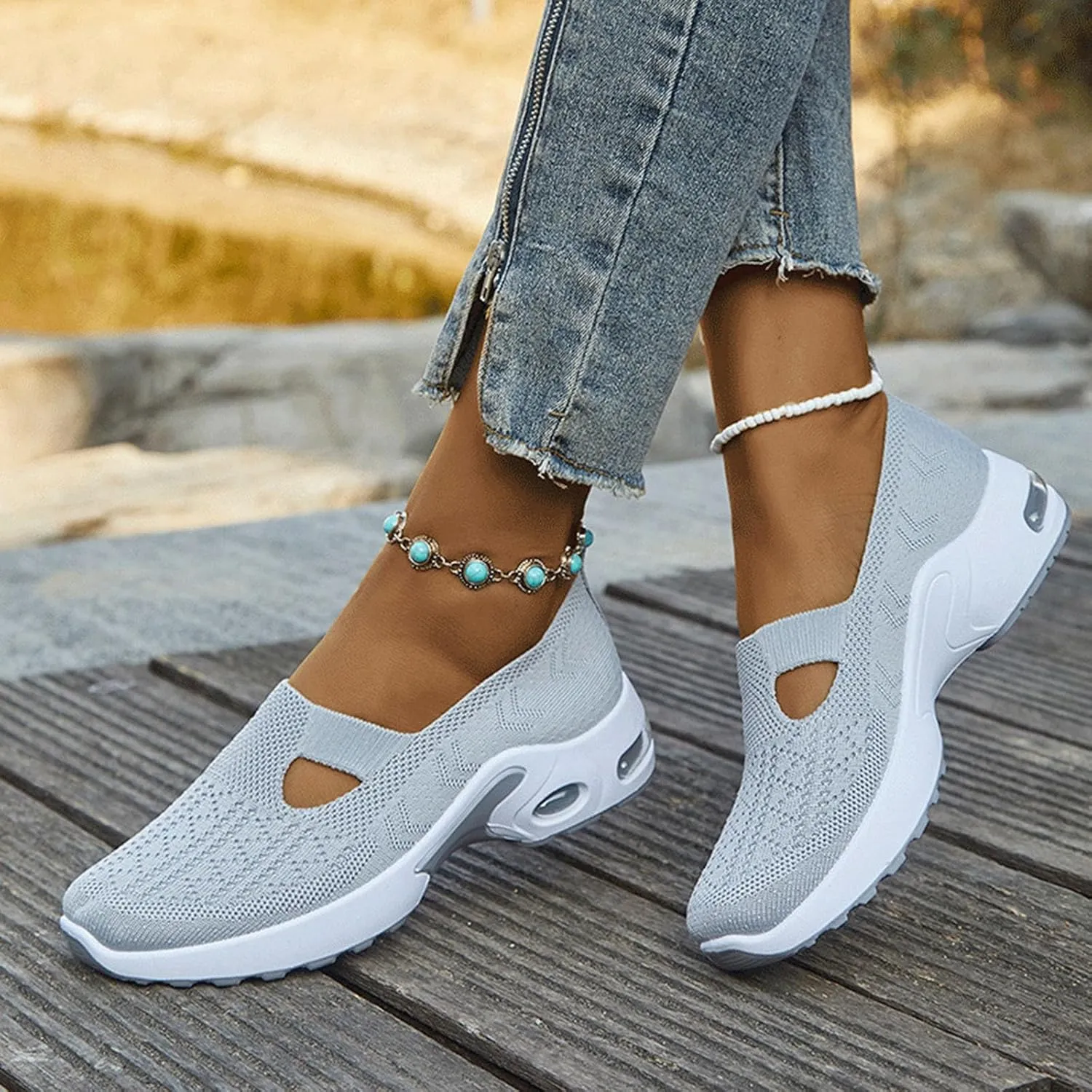 Sandals for Women Orthopedic Lightweight Sandals Wide Width Breathable Walking Sandal Comfortable Slip on Sneakers