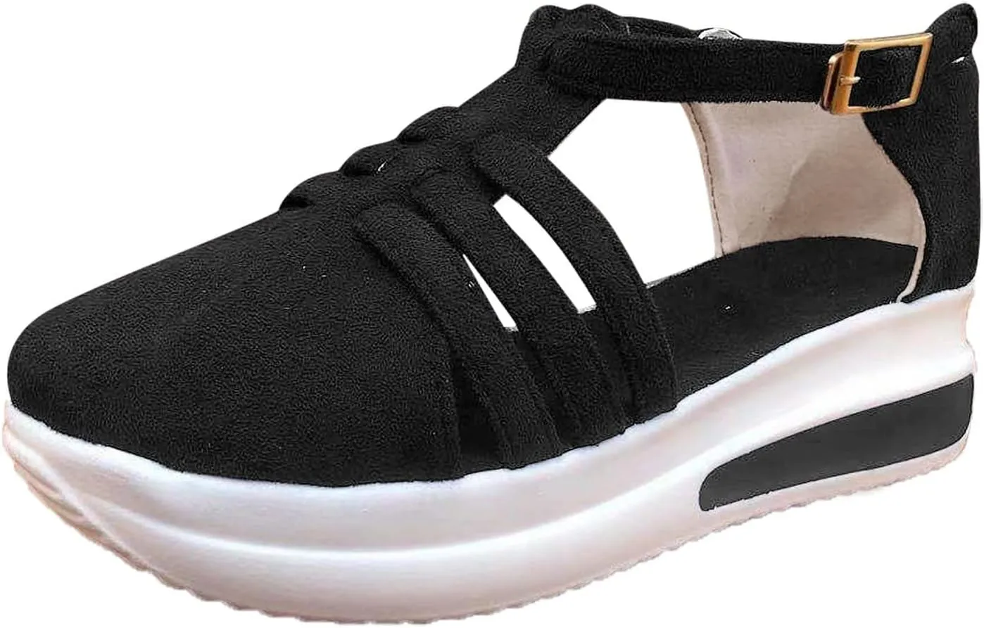 Sandals Women Fashion, Sandals Women Wedge Casual Breathable Flat Slippers Open Toe Outdoor Beach Sandals
