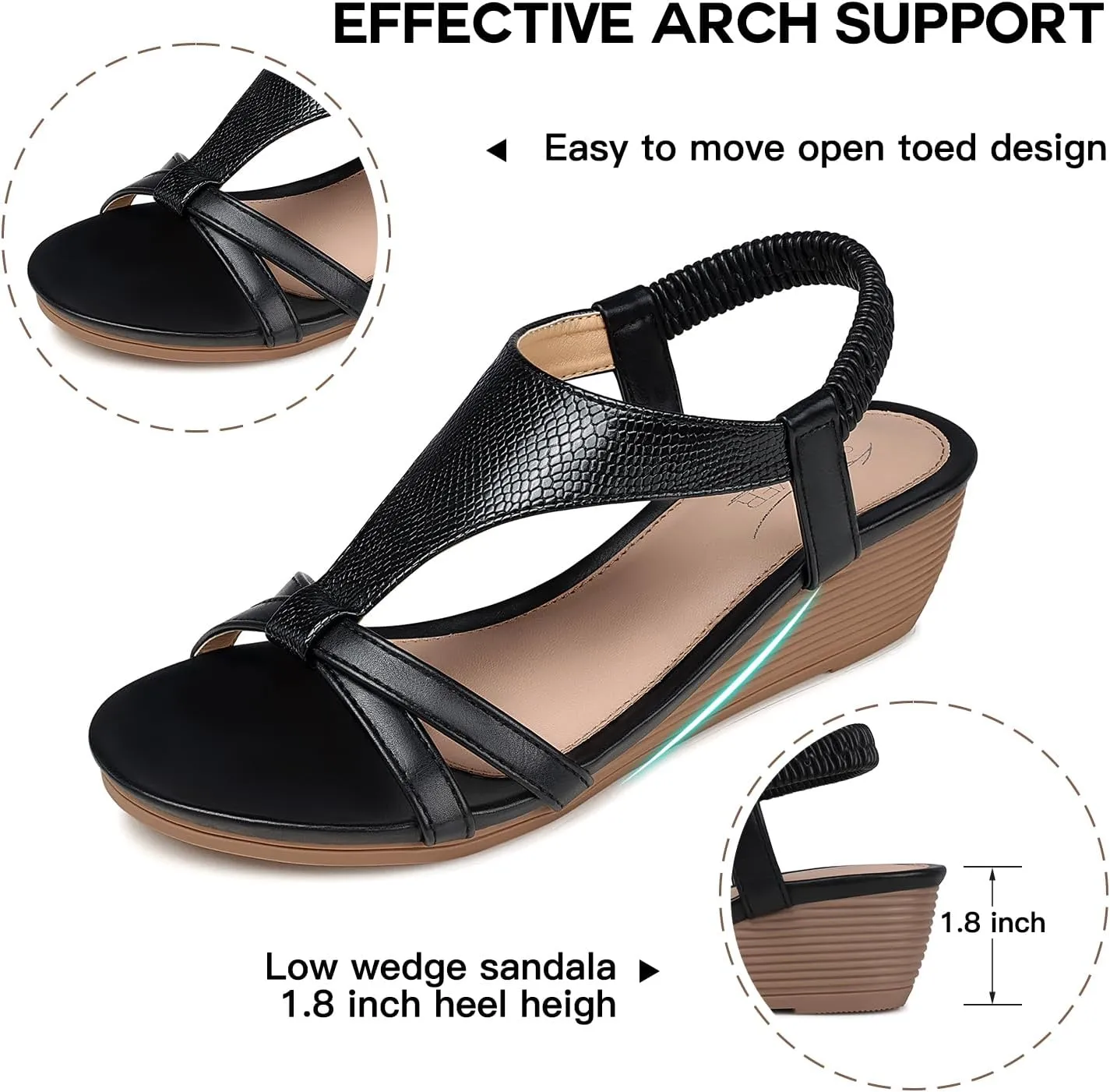 SHIBEVER Wedge Sandals for Women Dressy: Summer Platform Comfortable Low Wedges Womens Sandal
