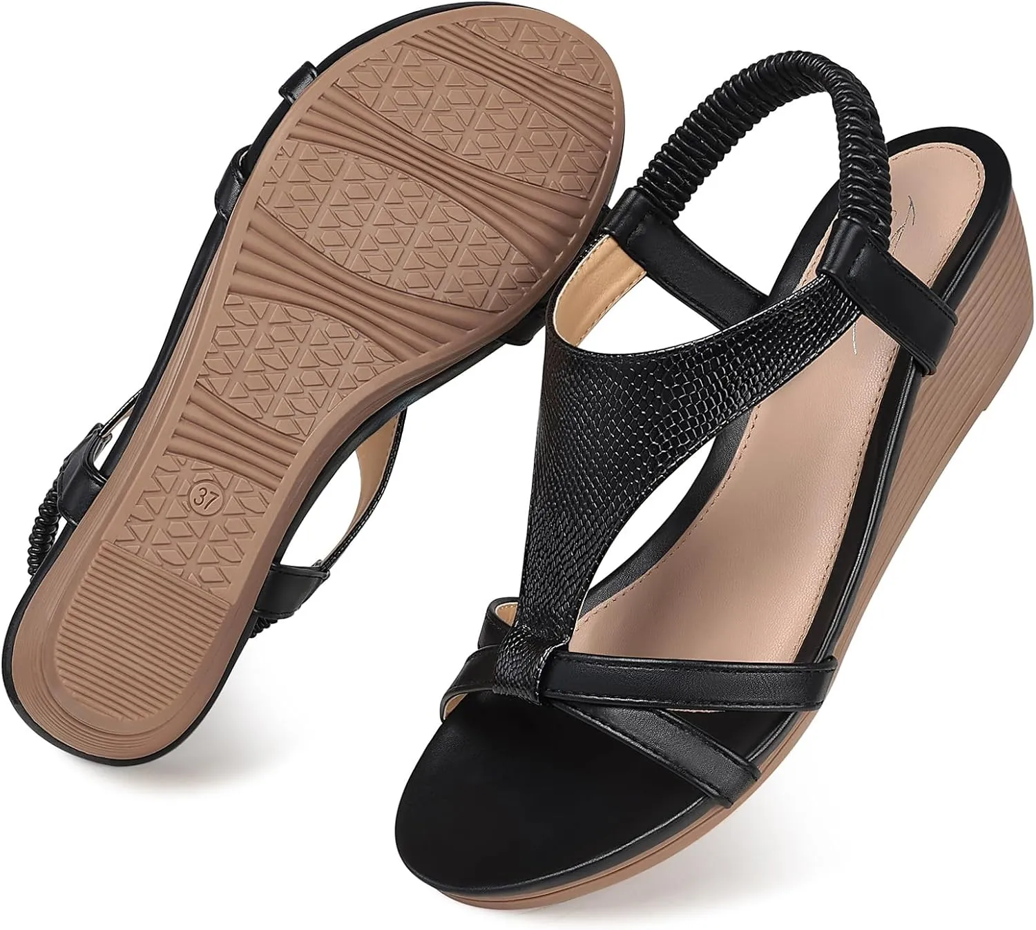 SHIBEVER Wedge Sandals for Women Dressy: Summer Platform Comfortable Low Wedges Womens Sandal