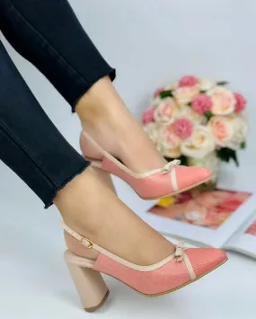 Striped Elegance Bold Pink and White High Heels