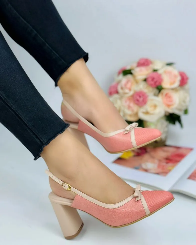 Striped Elegance Bold Pink and White High Heels