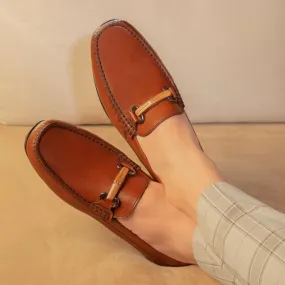 The Prodo Brown Men's Handcrafted Leather Driving Loafers Tresmode