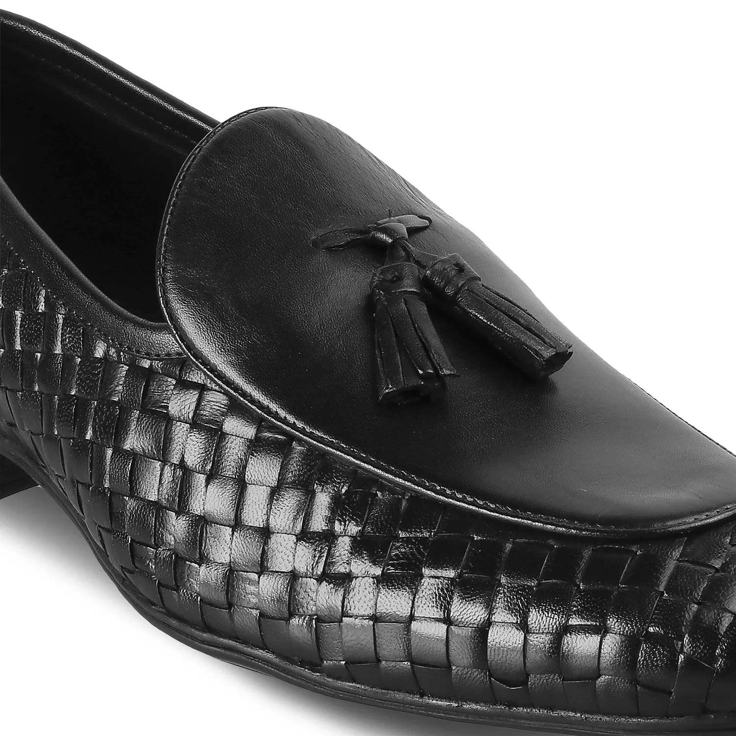 The Sobhach Black Men's Smart Casual Leather Loafer