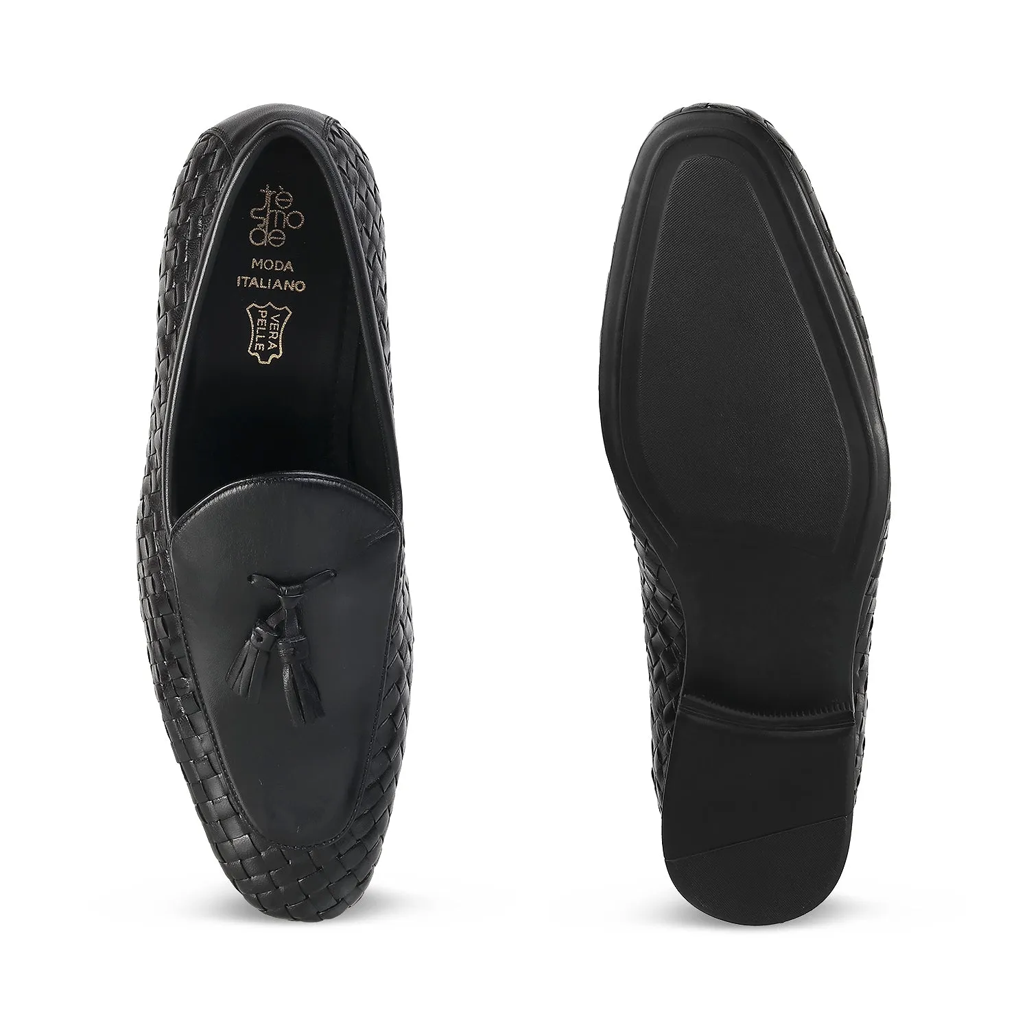 The Sobhach Black Men's Smart Casual Leather Loafer