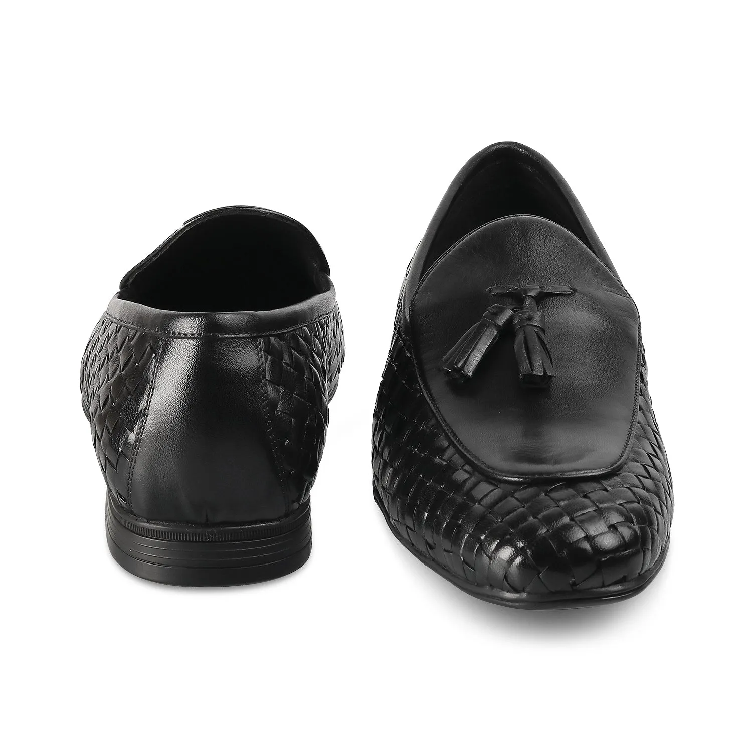 The Sobhach Black Men's Smart Casual Leather Loafer