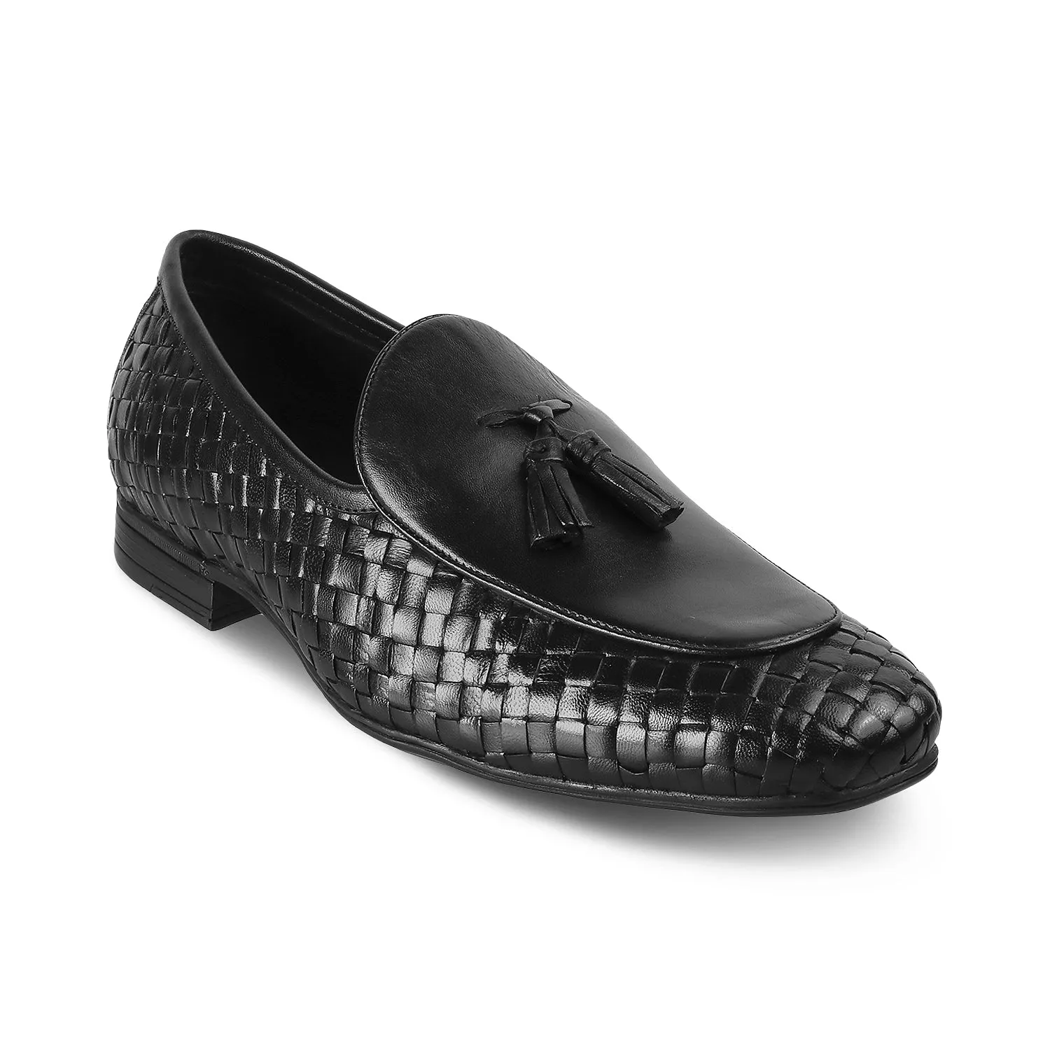 The Sobhach Black Men's Smart Casual Leather Loafer