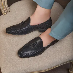 The Sobhach Black Men's Smart Casual Leather Loafer