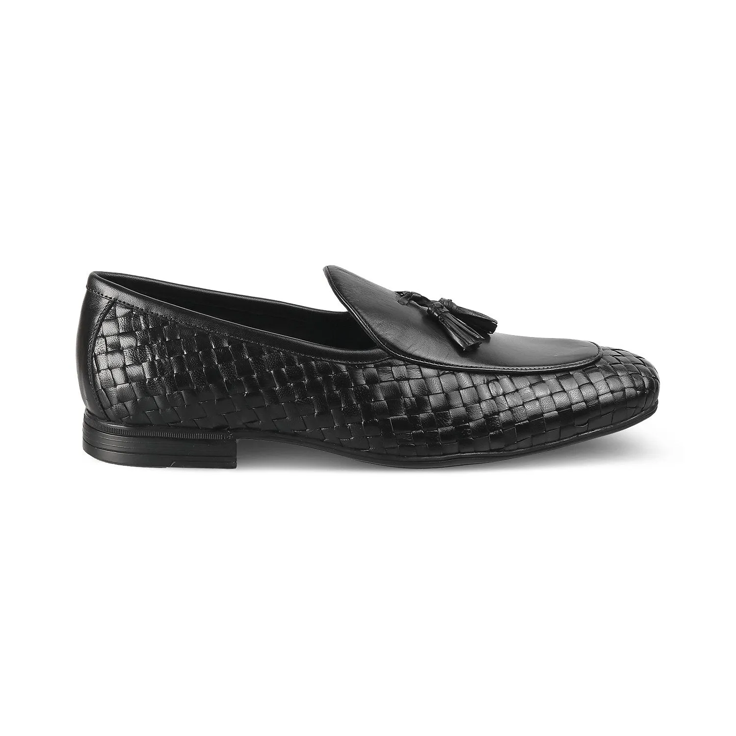 The Sobhach Black Men's Smart Casual Leather Loafer