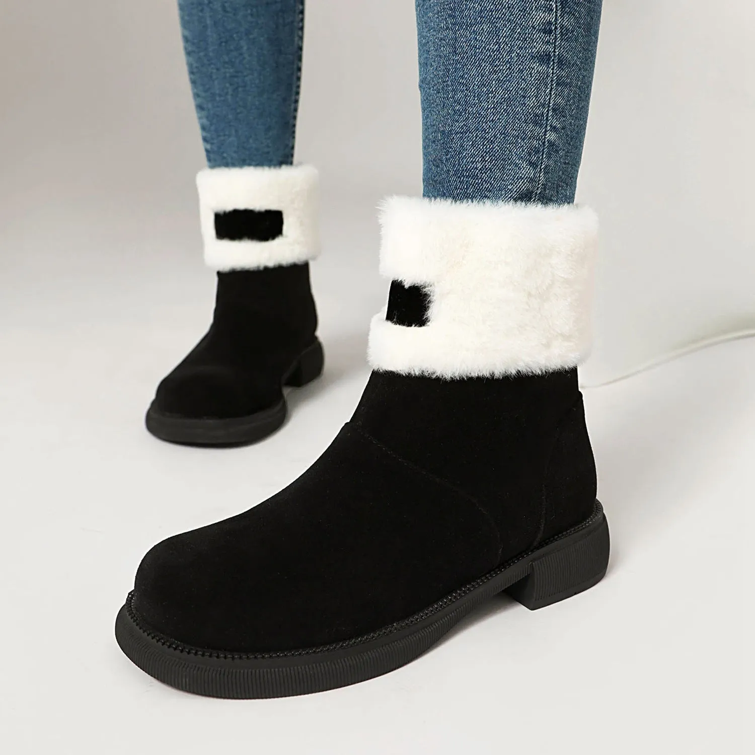 Tillbuy Furry Snow Boots
