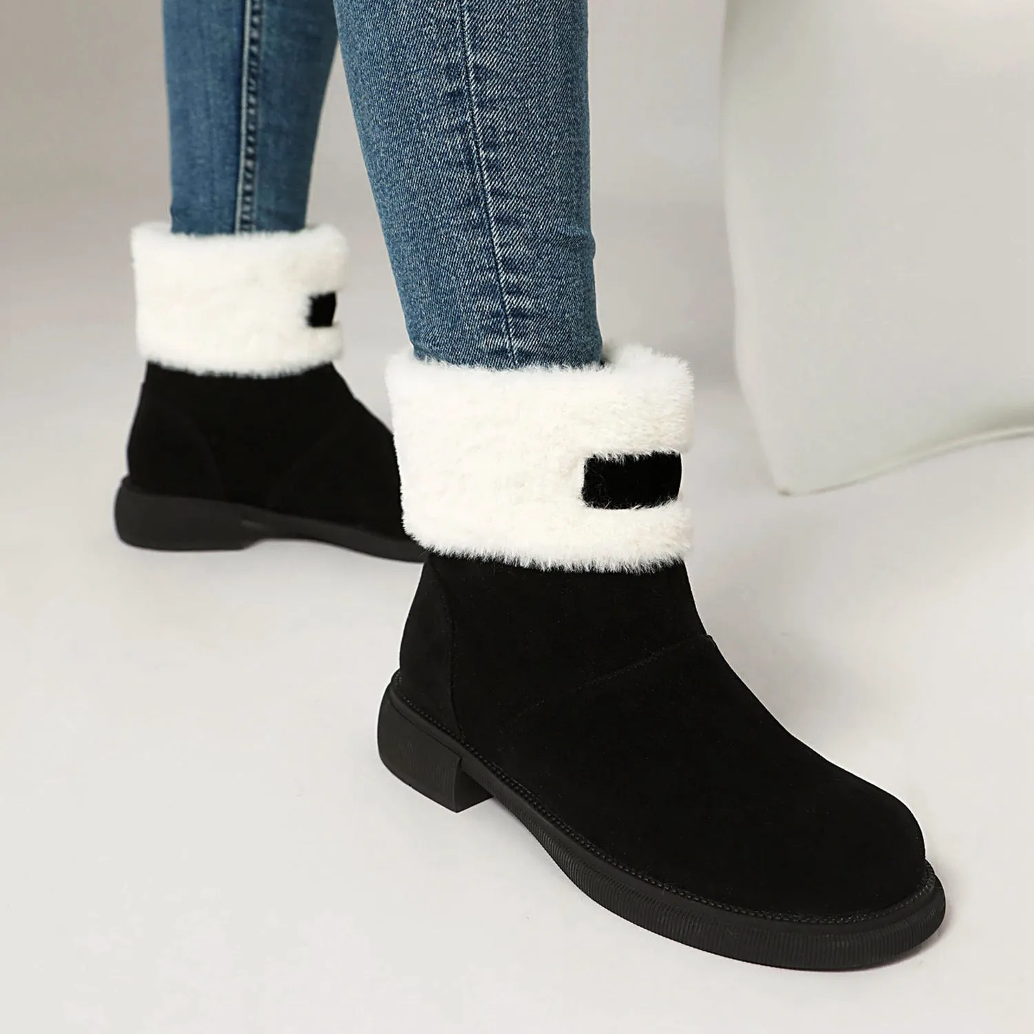 Tillbuy Furry Snow Boots