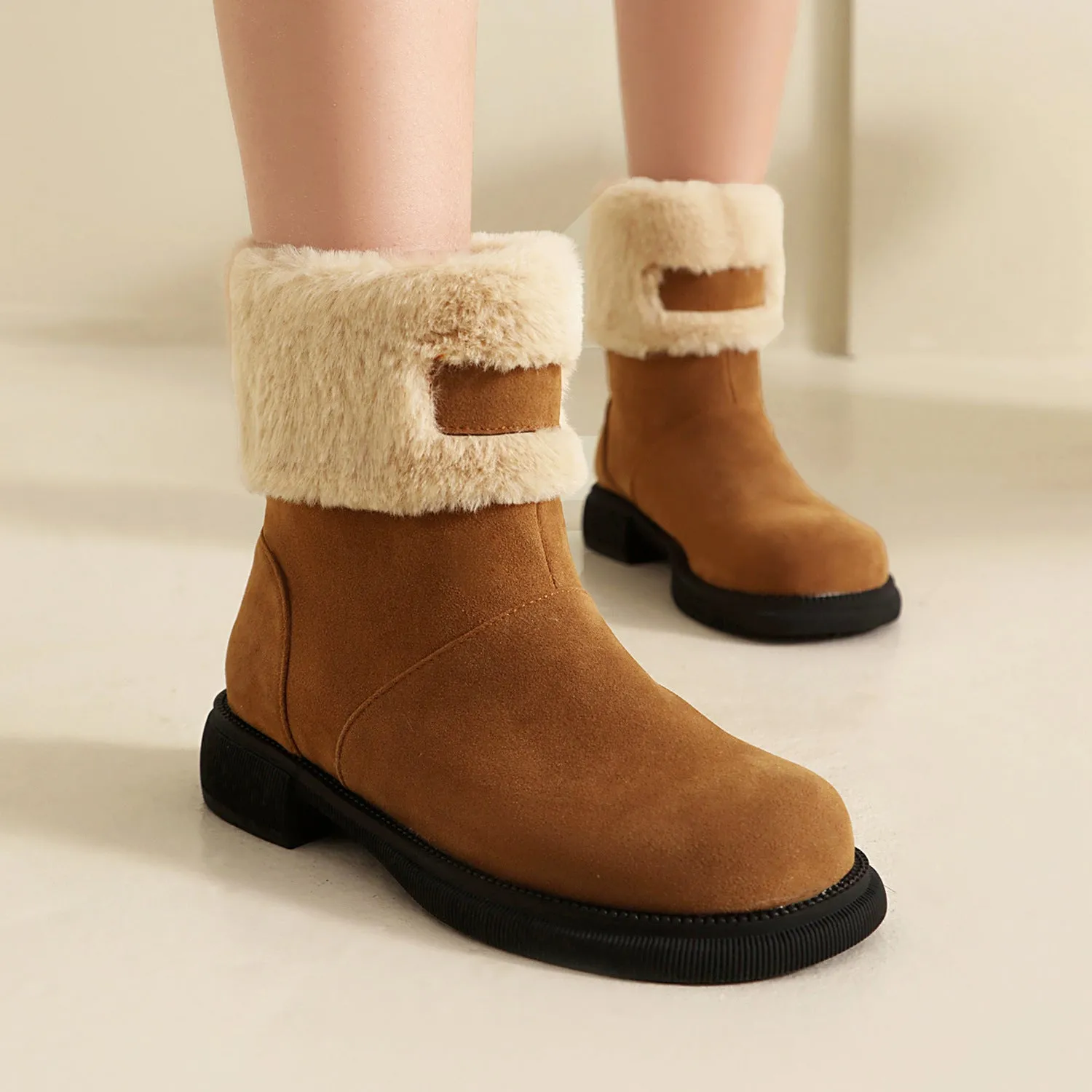 Tillbuy Furry Snow Boots