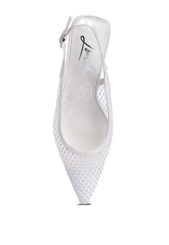Trendy Mesh Kitten Heel Slingbacks