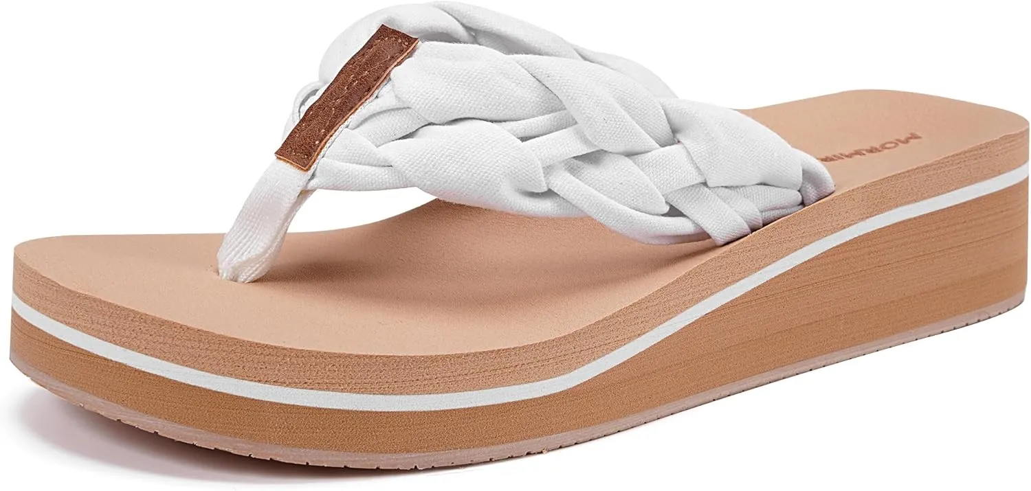 Womens Braid Comfortable Arch Support Flip Flops Soft Cushion Yoga Foam Beach Thong Sandals