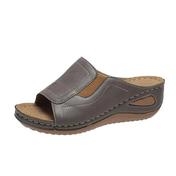 Women'S Comfortable Open Toe Wedge Slippers 61482623C