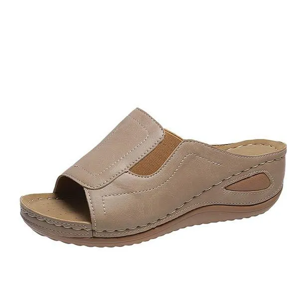 Women'S Comfortable Open Toe Wedge Slippers 61482623C