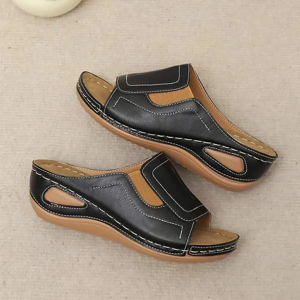 Women'S Comfortable Open Toe Wedge Slippers 61482623C