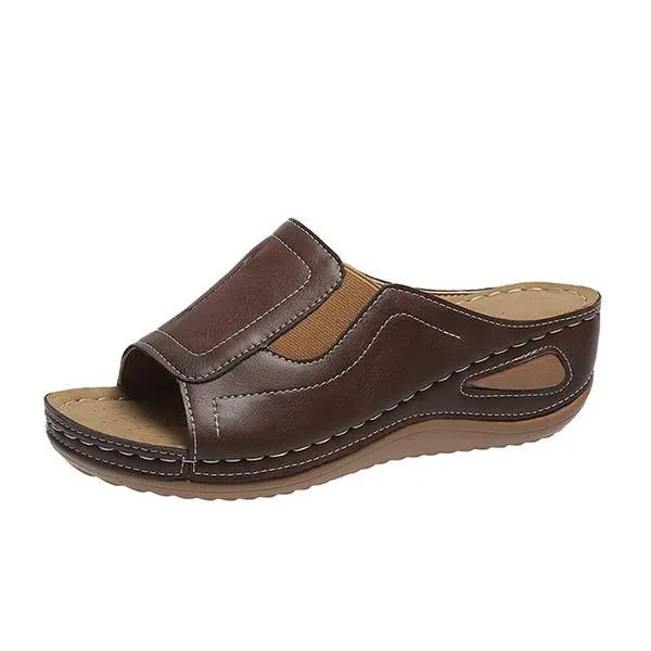 Women'S Comfortable Open Toe Wedge Slippers 61482623C