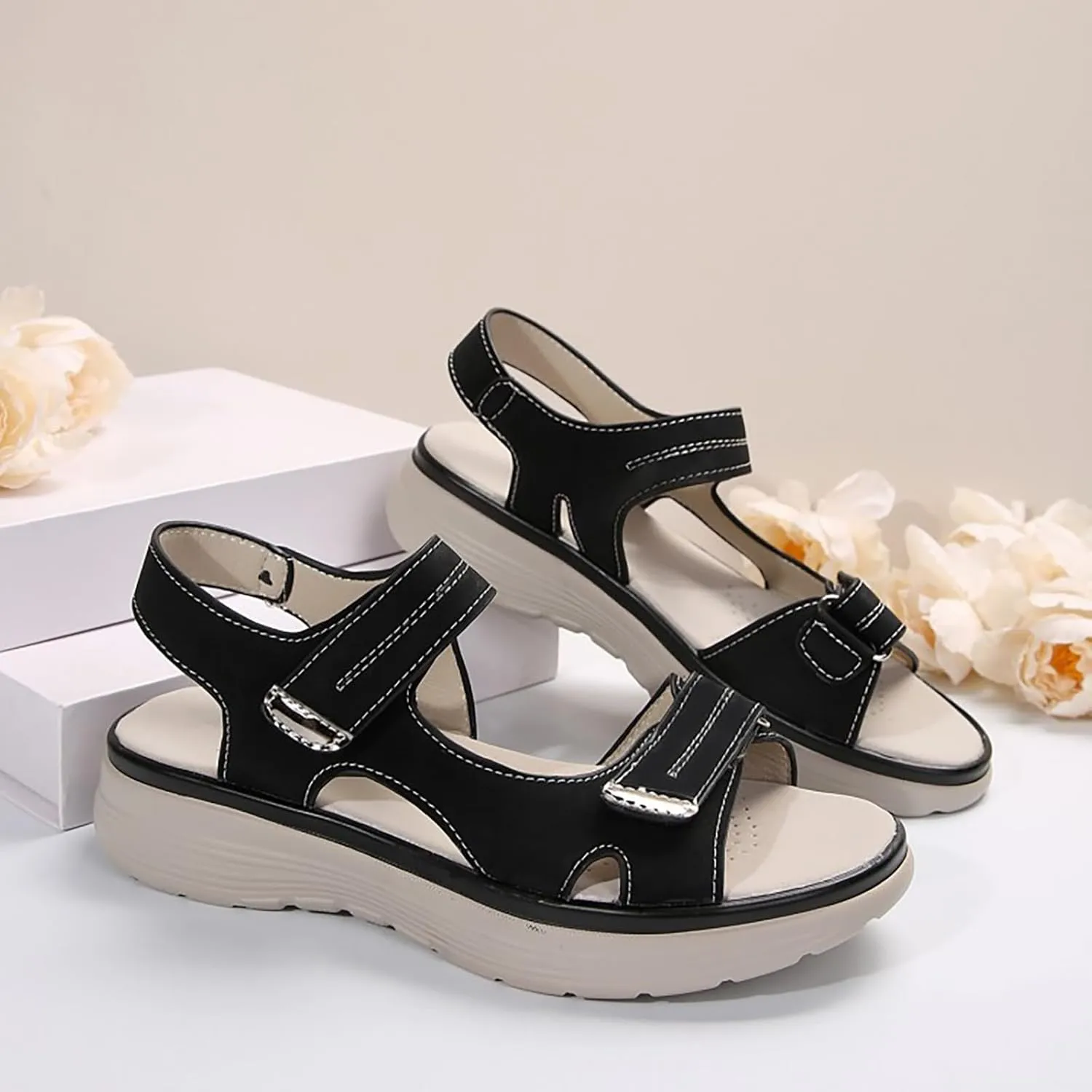 Womens sandals comfortable Summer Sport Sandals with Arch Support Comfortable Walking Ankle Strap Sandals