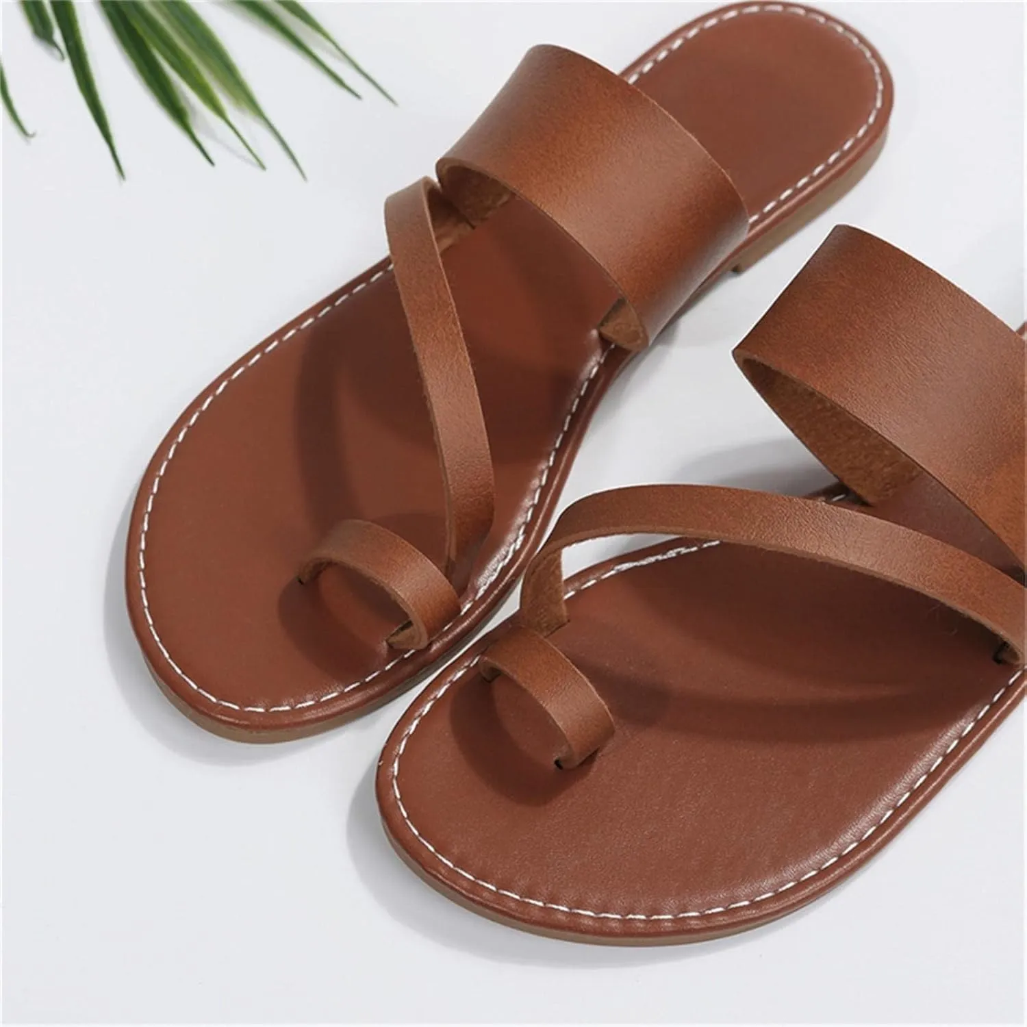 Women's Sandals Open Toe Flat Slides with Arch Support for Walking Comfort Casual Female Flat Slippers Dress Summer Beach Non