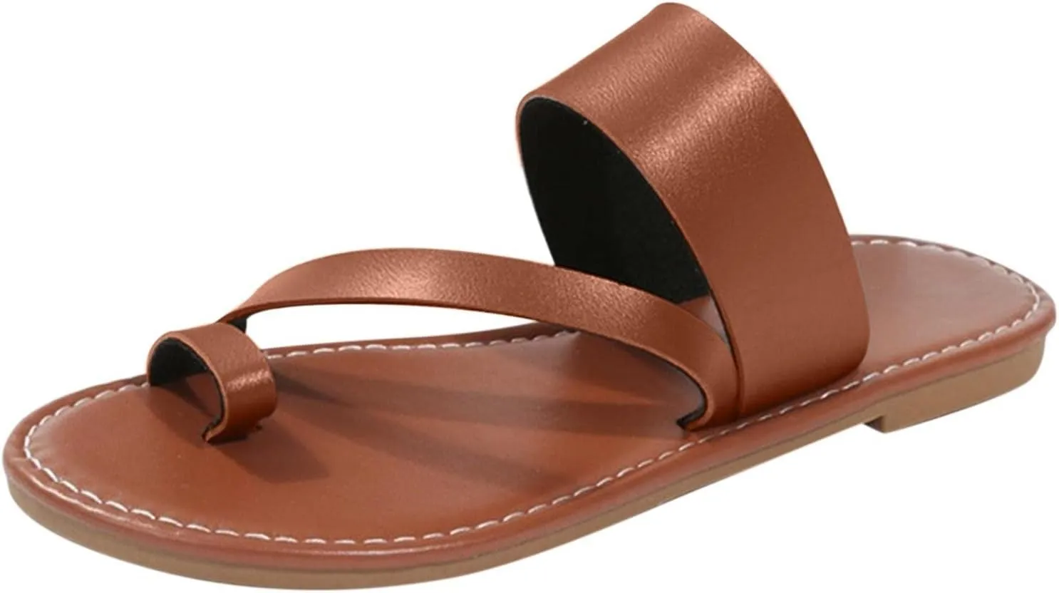 Women's Sandals Open Toe Flat Slides with Arch Support for Walking Comfort Casual Female Flat Slippers Dress Summer Beach Non