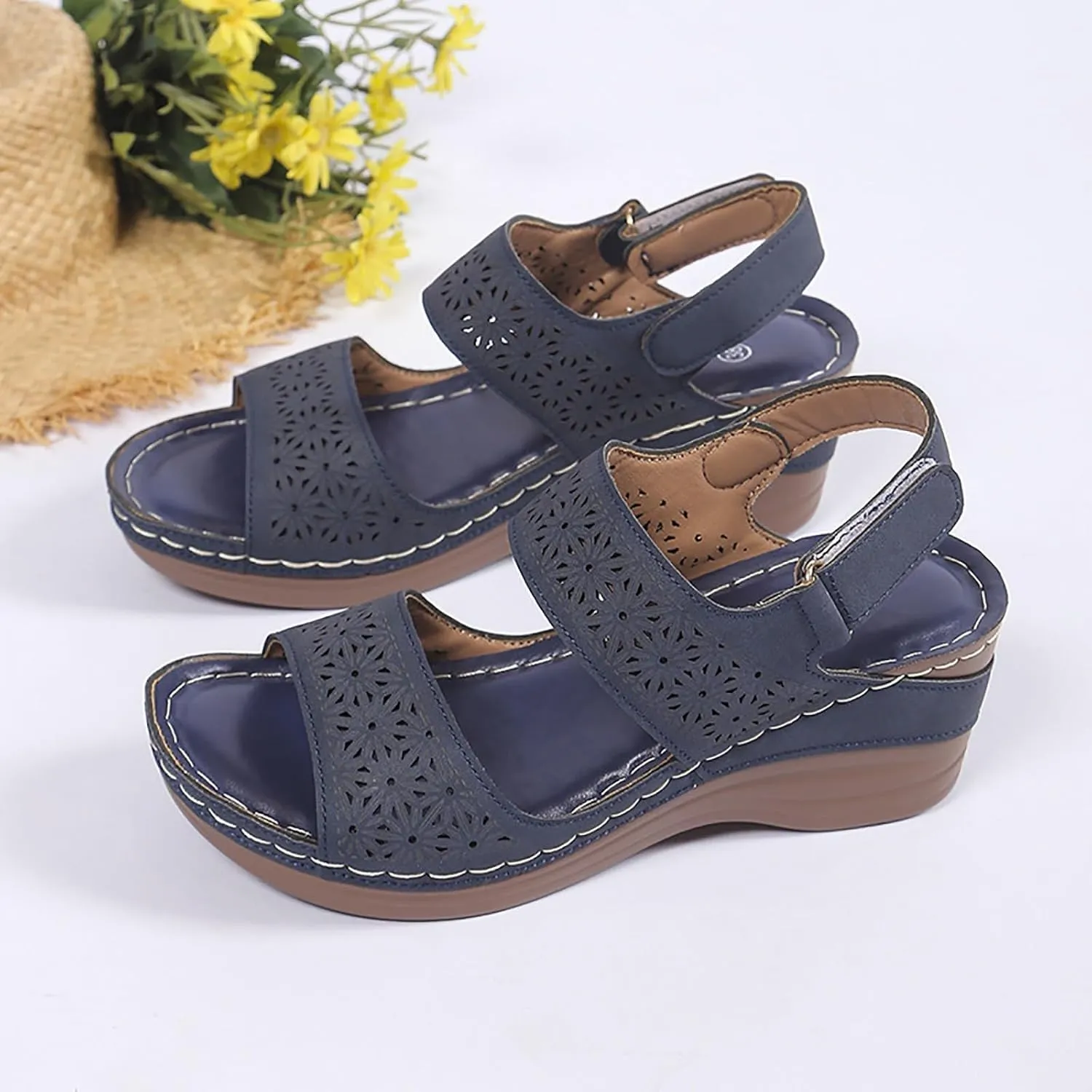 Women's Wedge Sandals Comfortable Dressy Arch Support Heel Sandal Walking Shoes Open Toe Sandals