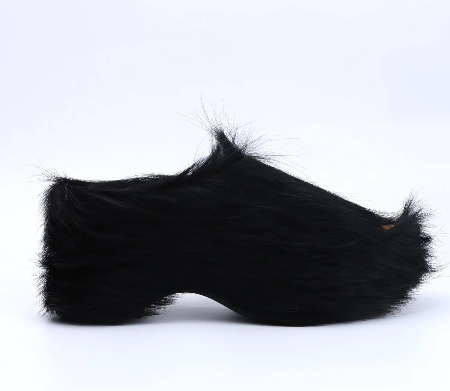 XOBZJH Long-Hair Calfskin Chunky Clog Slide for Women - Memory Foam Luxury Slip on Shoes Women's Mules & Platform Clogs,Designer Mules for Women 2024